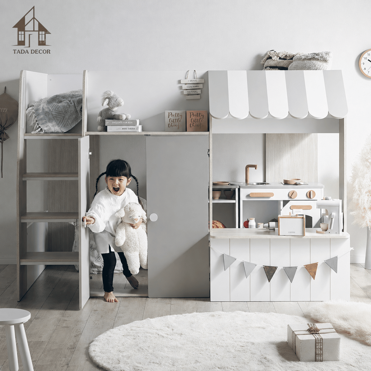 Giường tầng cho bé MDF lõi xanh đẹp, đa năng | TDGT20