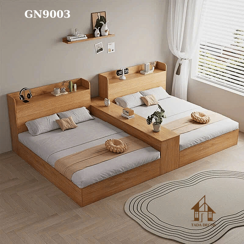 Giường ngủ GN9003: Giải pháp 2 trong 1 – Nghỉ ngơi thoải mái, lưu trữ tiện lợi