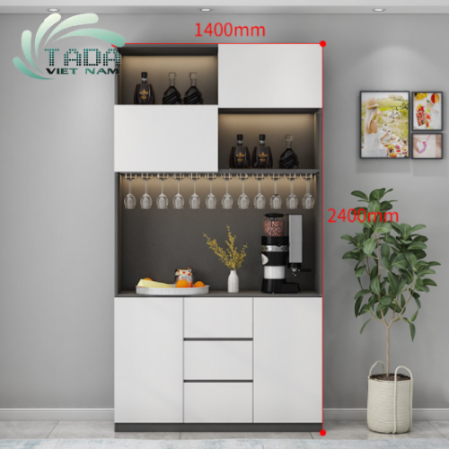 Tủ rượu sang trọng kiêm vách ngăn chất liệu gỗ công nghiệp thương hiệu TADA- TD1617