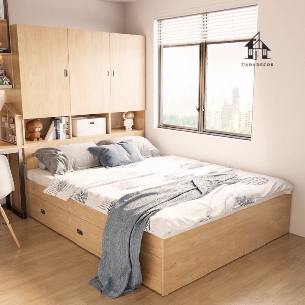 Giường ngủ có tủ liền kề – Thiết kế siêu tiện dụng thương hiệu TADA- TD228