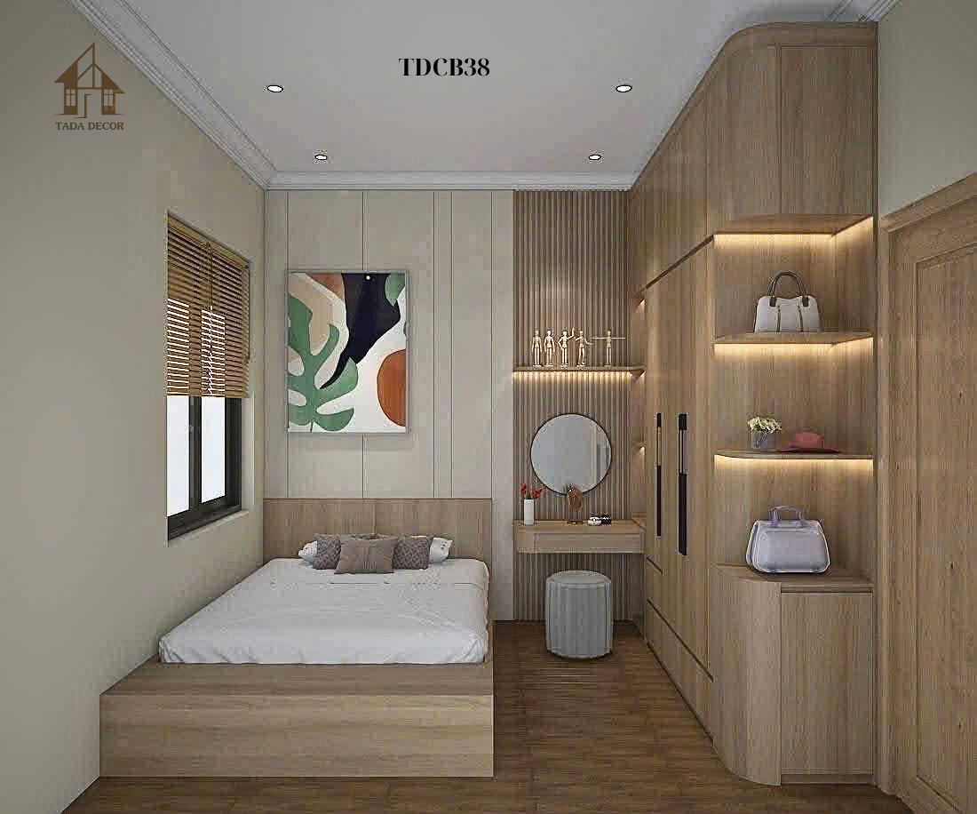 Combo nội thất phòng ngủ TDCB38 – Giường ngủ, tủ quần áo và bàn trang điểm sang trọng