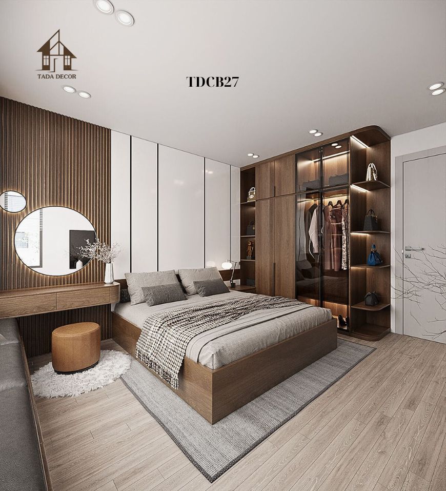 Combo nội thất TDCB27 – Giường ngủ GN7134, tủ TDTA13 & bàn trang điểm TDTD4 sang trọng