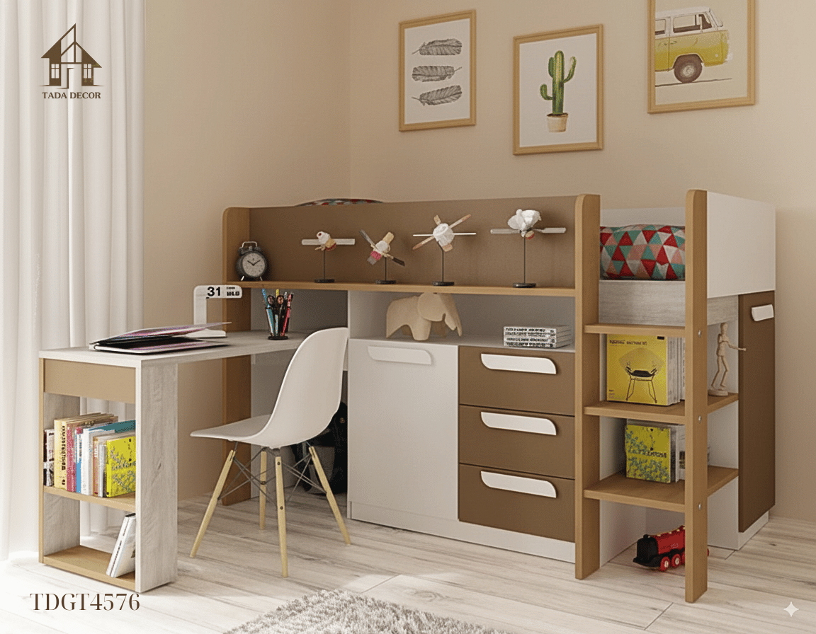 Giường tầng gỗ tiện lợi TDGT4576 – Lựa chọn tuyệt vời cho căn phòng của bạn