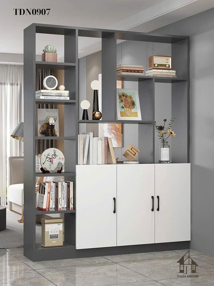 Tủ đa năng TDN0907 – Giải pháp lưu trữ & trưng bày rượu sang trọng cho phòng khách hiện đại