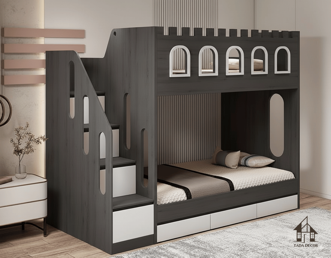 Giường tầng cho bé trai bé gái – Thiết kế an toàn, giá tốt - TD212