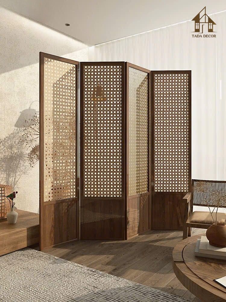 Vách mây mắt cáo phối gỗ VBP849 – Thiết kế cách điệu tinh tế cho không gian sống | TADA Việt Nam