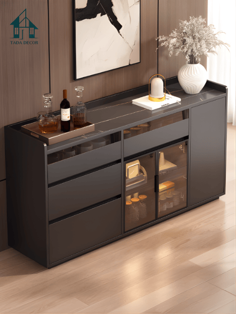 Tủ bếp đa năng kèm đèn LED – giải pháp lưu trữ hiện đại cho căn bếp gọn gàng | TDTB02