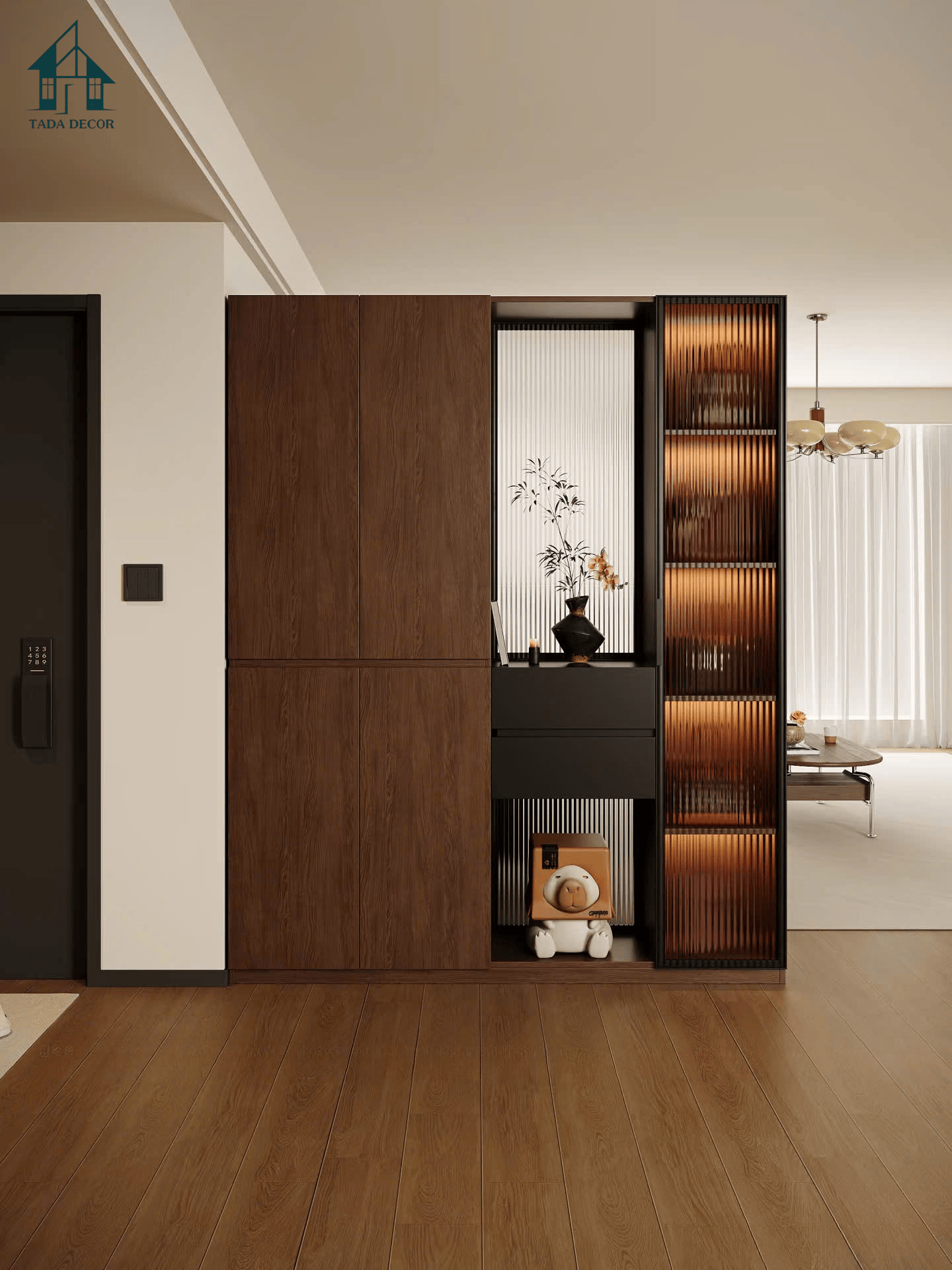 Tủ đa năng ngăn phòng hiện đại – Tủ giày kết hợp kệ trang trí đẹp | TDN02