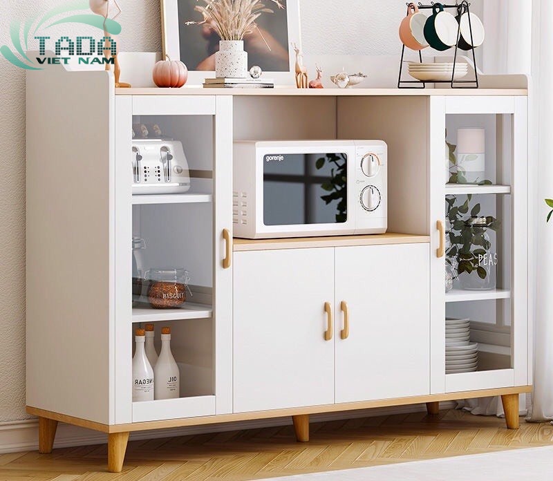 Tủ lò vi sóng cánh kính chất liệu gỗ MDF, tủ bếp đa năng tiết kiệm không gian - TD3203