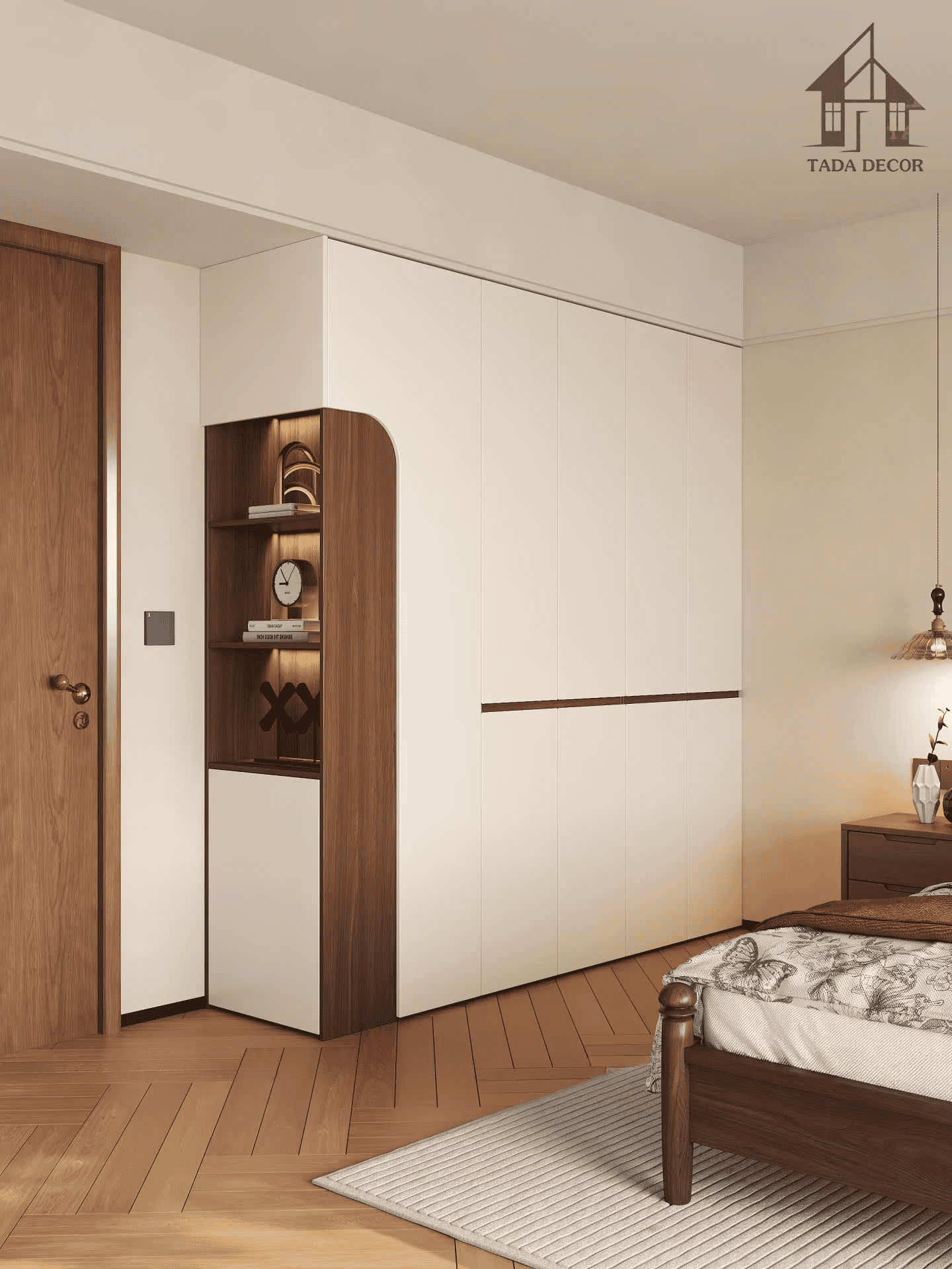 Tủ quần áo MDF lõi xanh kịch trần đẹp hiện đại | TDTQA01