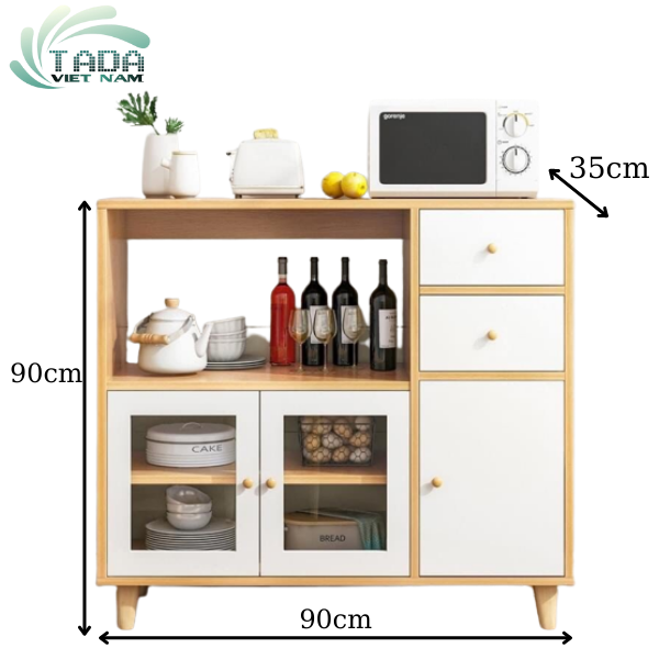 NỘI THẤT TỦ BẾP, TỦ LÒ VI SÓNG, TỦ ĐA NĂNG - CÁNH MỞ KẾT HỢP NGĂN KÉO - THƯƠNG HIỆU TADA - TD3200
