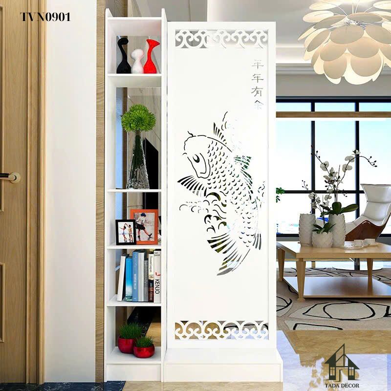 Tủ ngăn phối vách CNC TDN0901 – Thiết kế phong thủy hiện đại, tinh tế và tiện ích cho không gian sống
