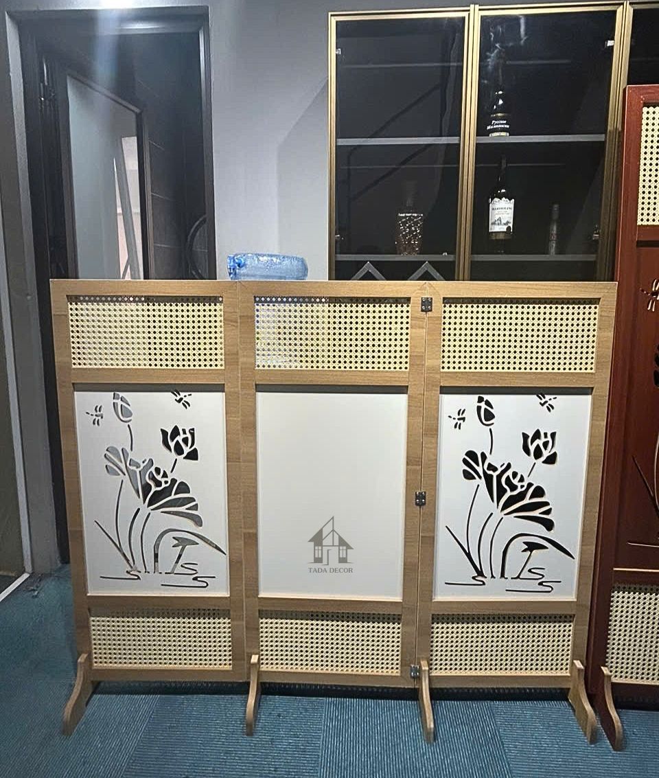 Vách ngăn hoa sen phối mây – giải pháp decor và phân chia không gian tinh tế | VNP01