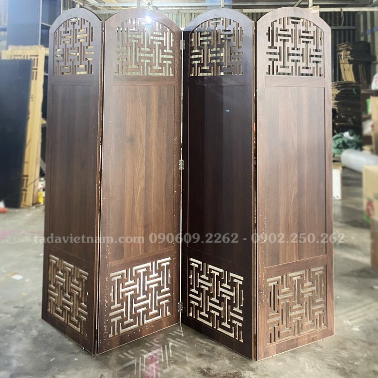 Vách Bình phong ngăn phòng di động hoa văn vách kín vòm - TDVN50