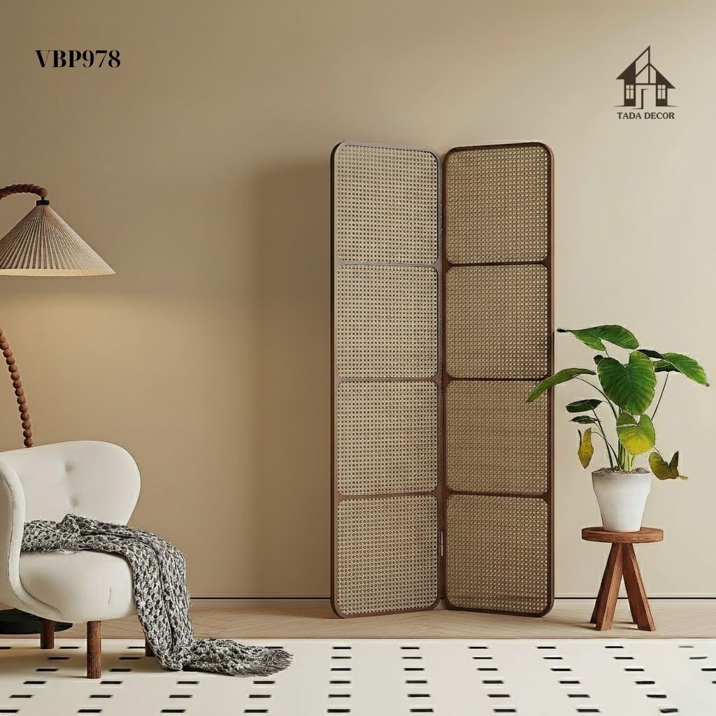 Vách mây mắt cáo màu óc chó VBP978 – Thiết kế viền mỏng tinh tế, sang trọng và hiện đại