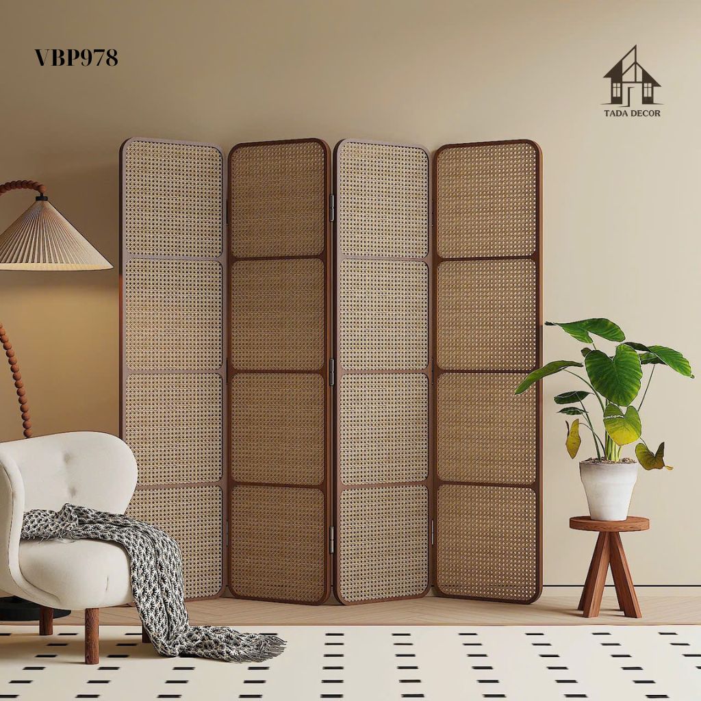 Vách mây mắt cáo màu óc chó VBP978 – Thiết kế viền mỏng tinh tế, sang trọng và hiện đại