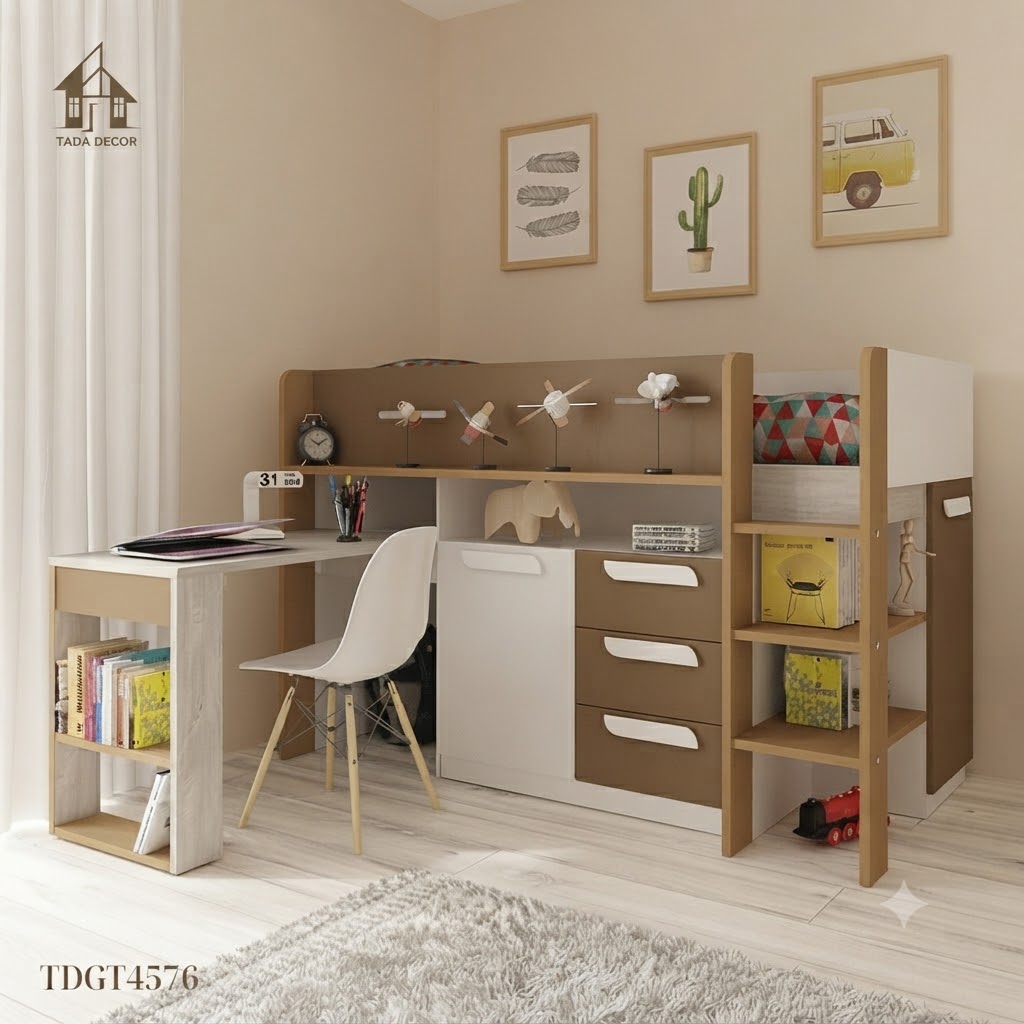 Giường tầng gỗ tiện lợi TDGT4576 – Lựa chọn tuyệt vời cho căn phòng của bạn