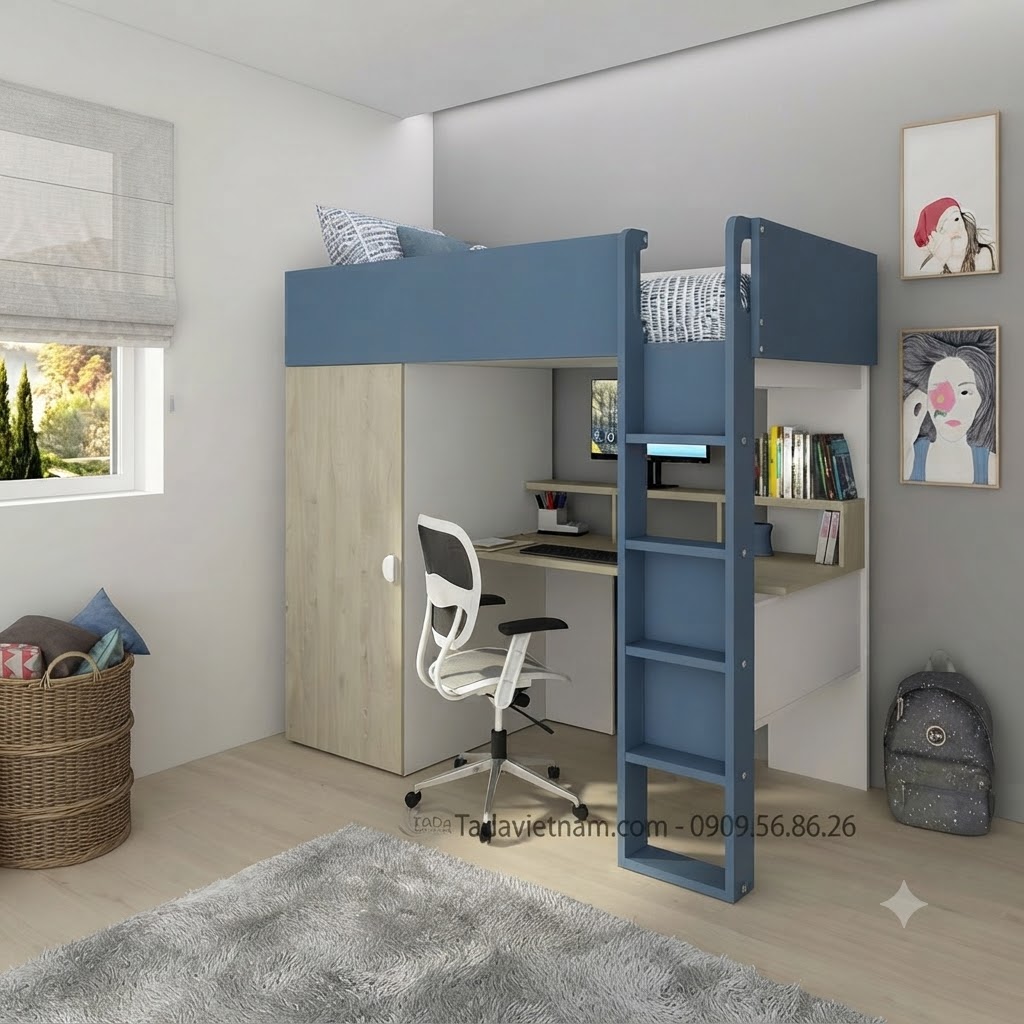 GIƯỜNG TẦNG ĐA NĂNG KẾT HỢP BÀN LÀM VIỆC TIỆN LỢI THƯƠNG HIỆU TADA- GT25