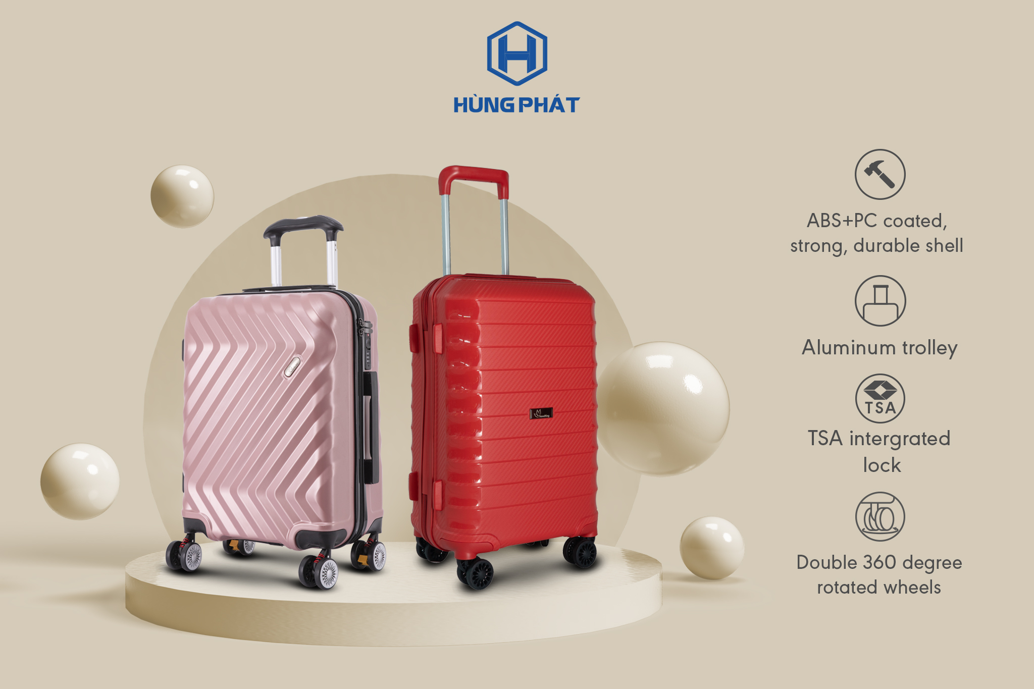 Vietnam Export Luggage Affirmed Brand in the world Hung Phat Luggage