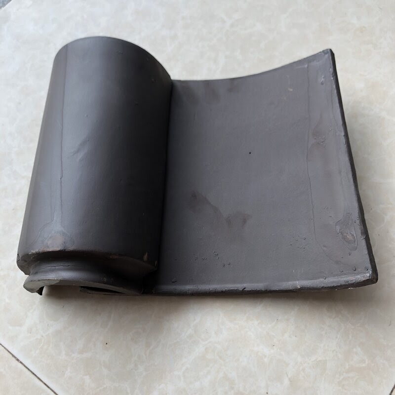 Cặp thân ngói âm dương men xám lông chuột