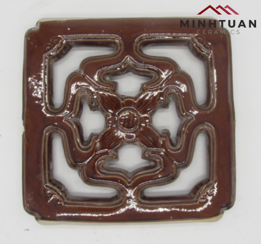 Gạch thông gió hoa chanh men nâu 30x30