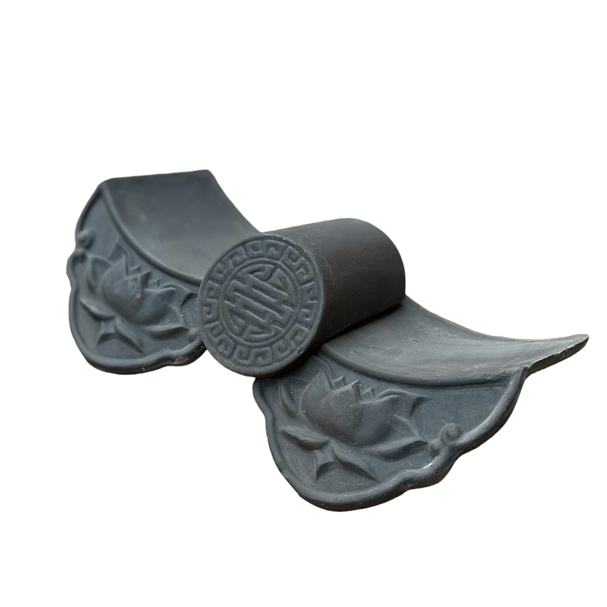 Ngói âm dương men đen mờ