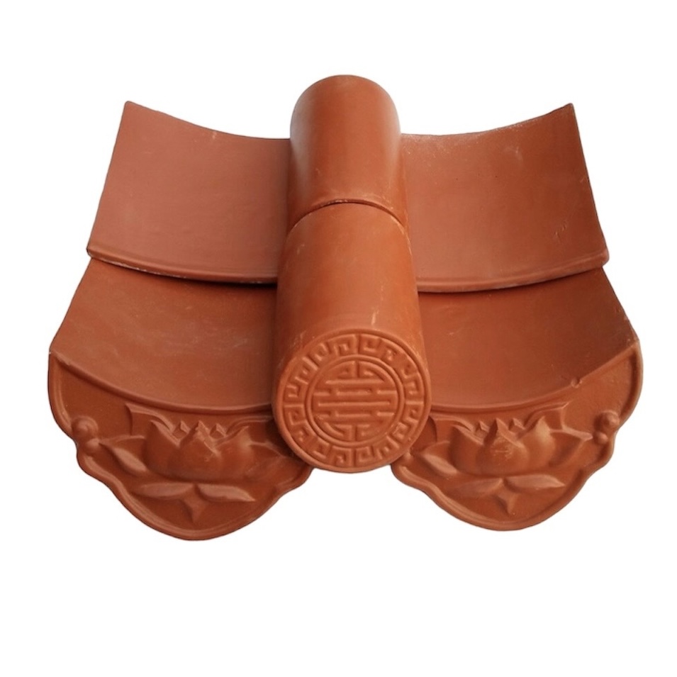 Ngói âm dương đất nung - hoa sen