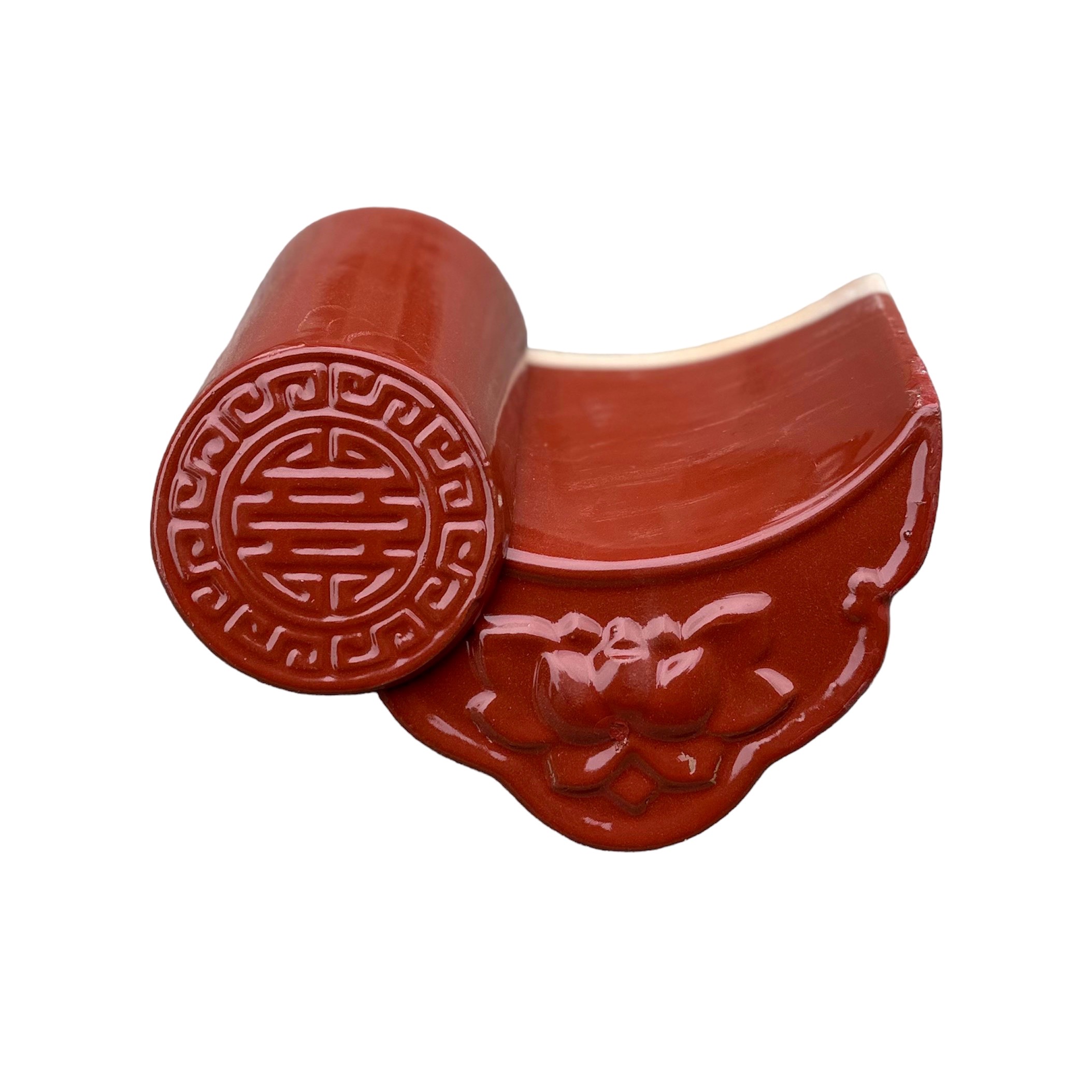 Ngói âm dương men đỏ đậm