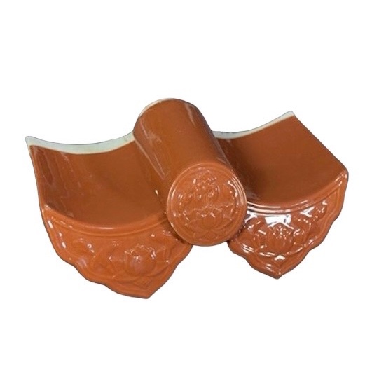 Ngói âm dương tráng men cam