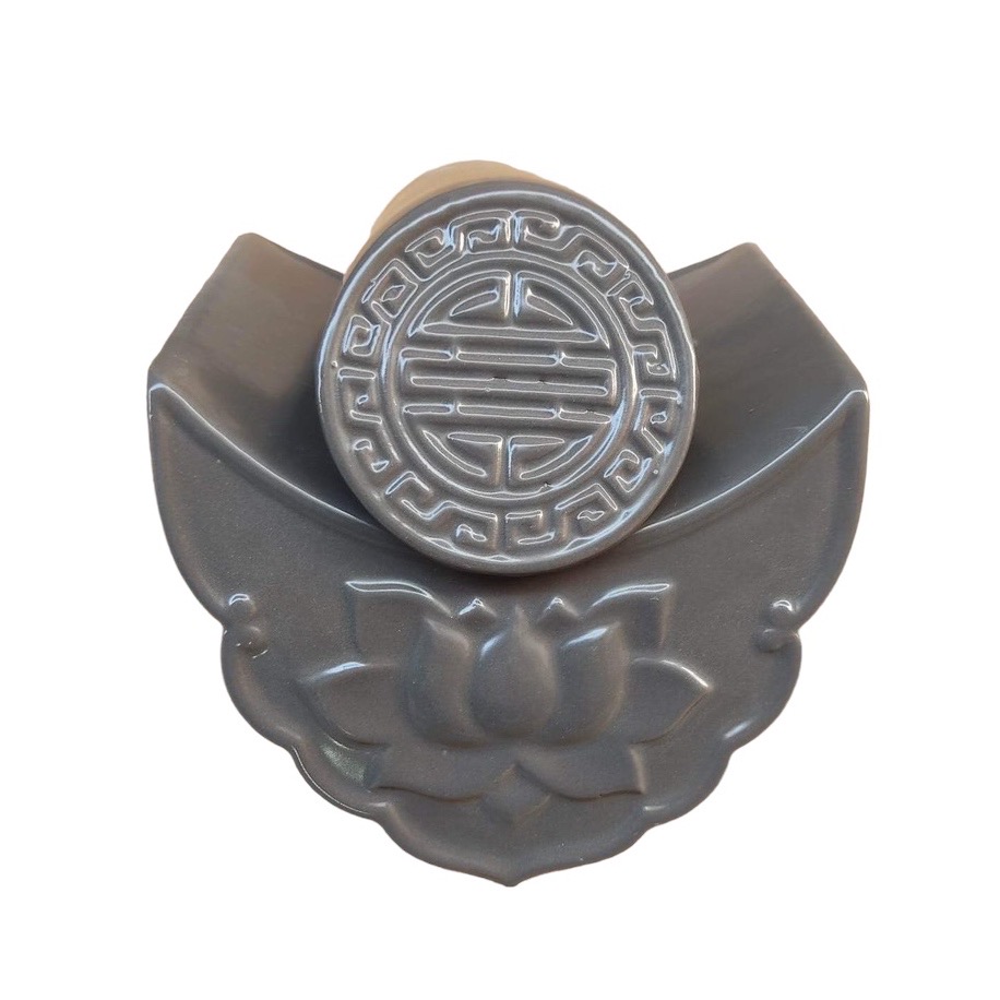 Ngói âm dương tráng men ghi xám