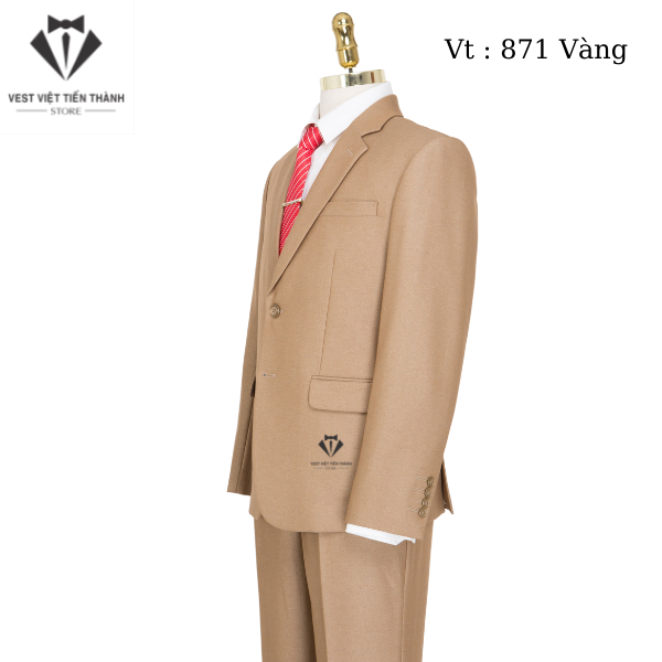 BỘ VEST TRUNG NIÊN NAM MÀU Ghi Sáng  VT 868  Vest Viet Tien Thanh