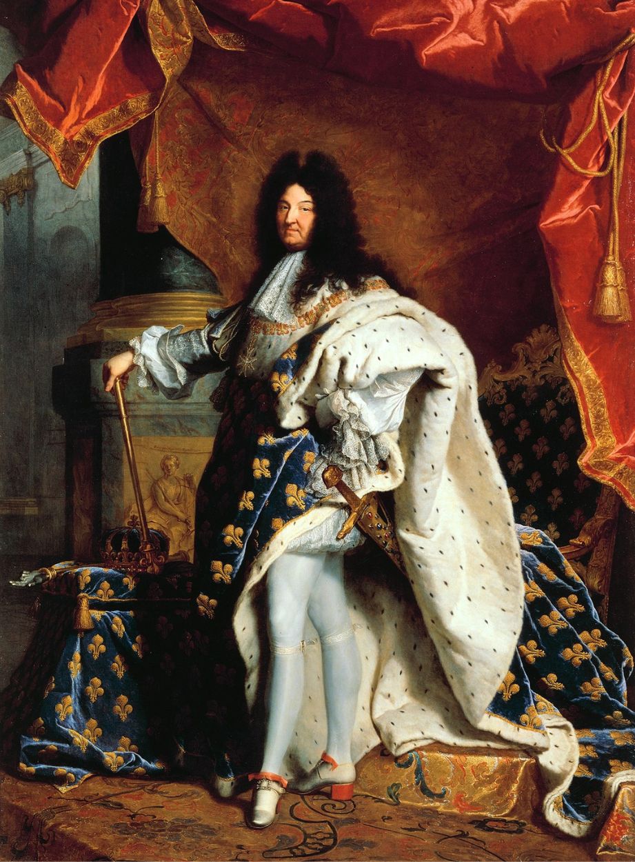 Chân dung Vua Louis XIV với bộ trang phục lụa xa hoa 