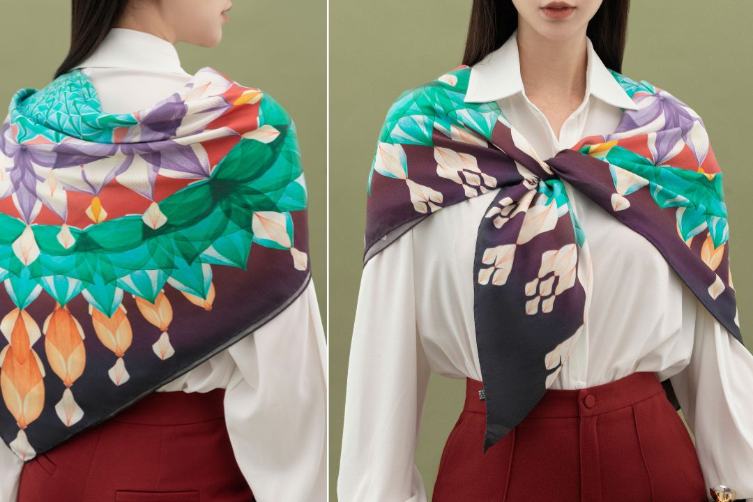 Lụa chéo - Chất liệu lý tưởng cho khăn quàng