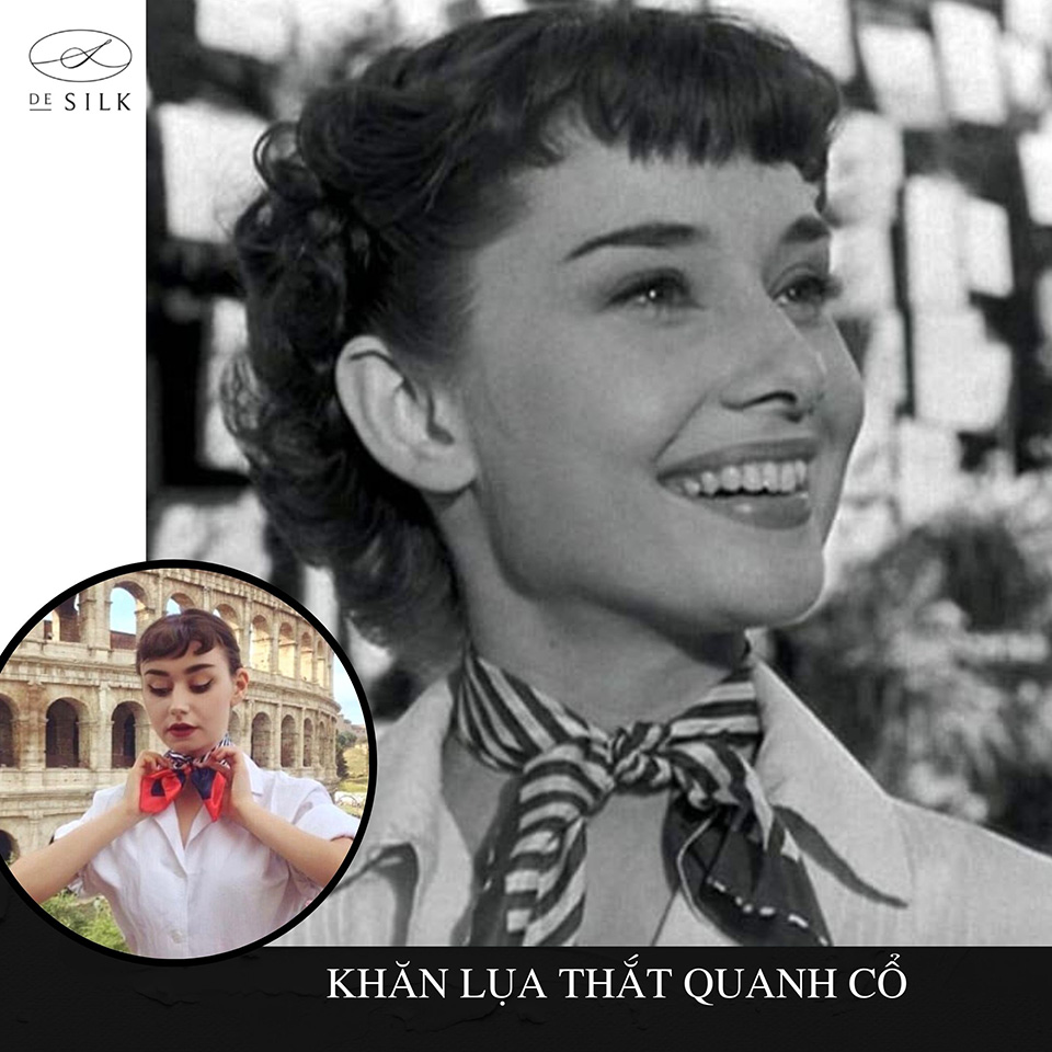 Khăn lụa quấn quanh cổ