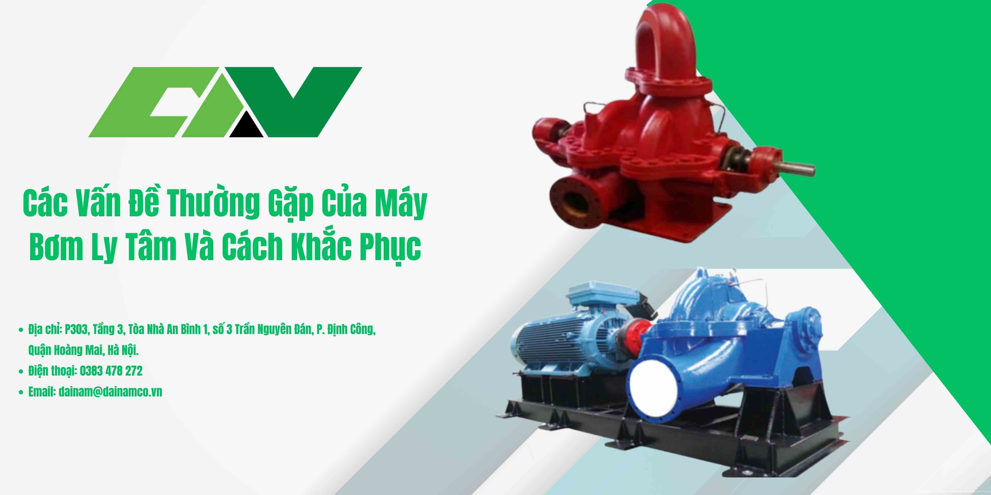 Các vấn đề thường gặp của máy bơm ly tâm