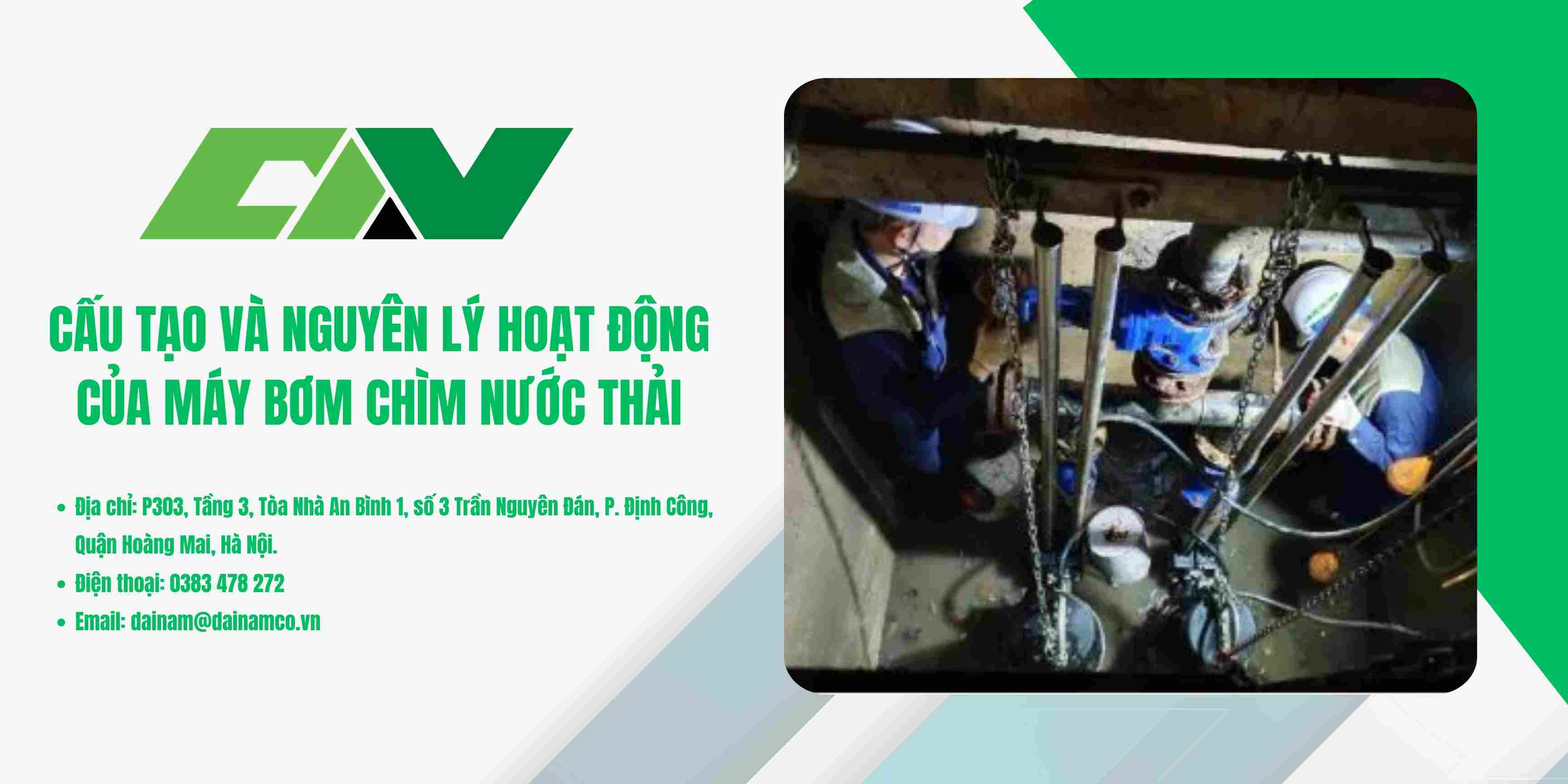 CẤU TẠO VÀ NGUYÊN LÝ HOẠT ĐỘNG CỦA MÁY BƠM CHÌM NƯỚC THẢI