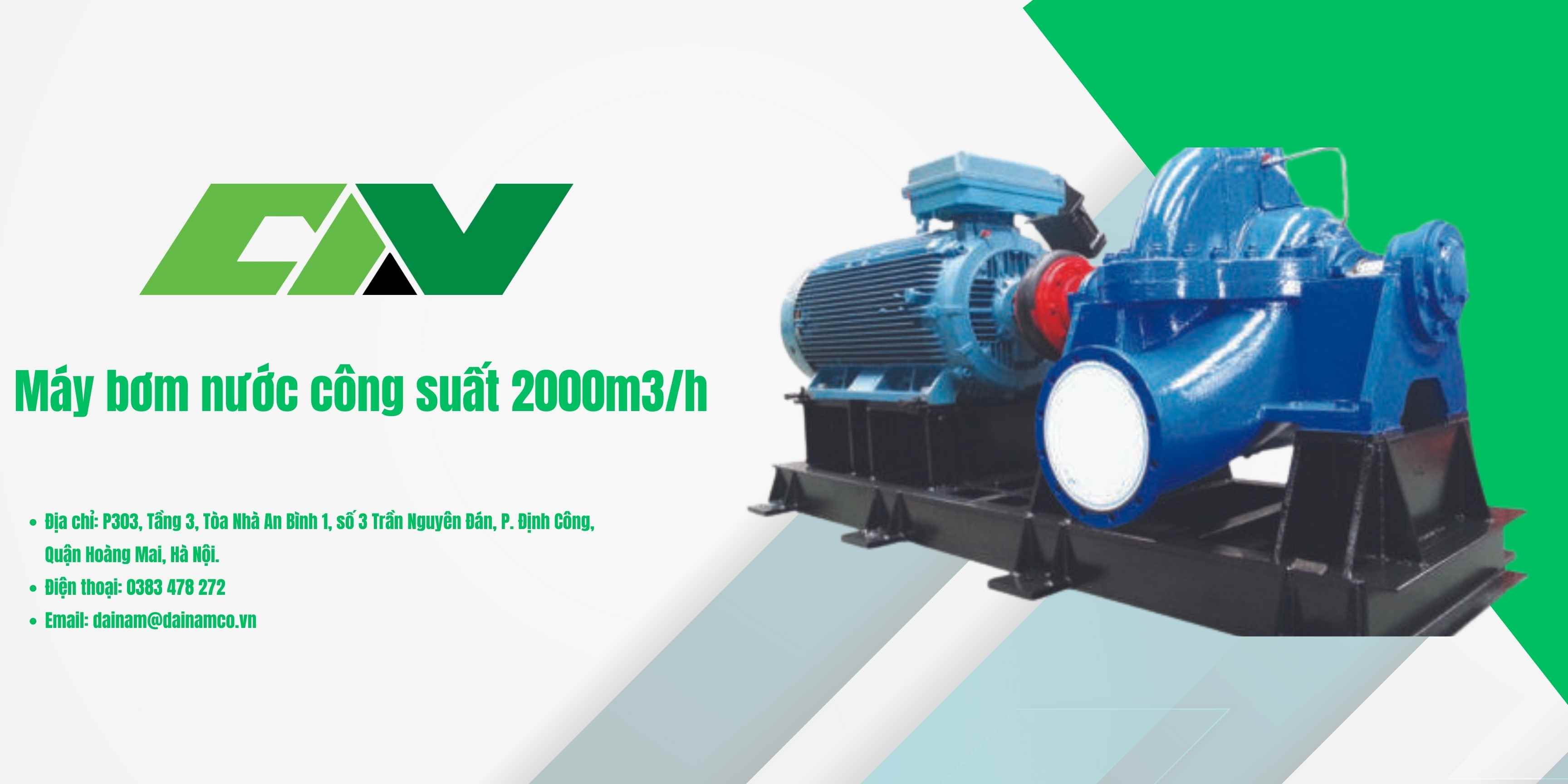 máy bơm nước công suất 2000m3/h