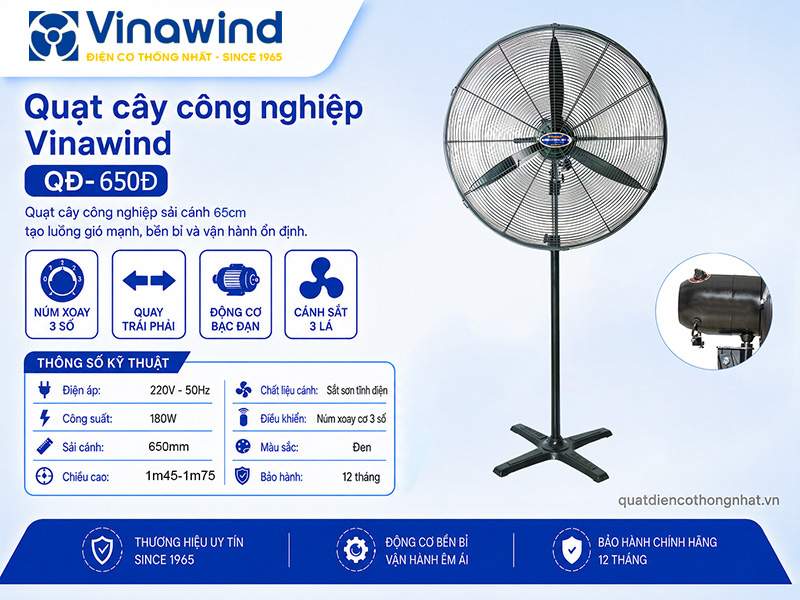 Quạt cây công nghiệp Vinawind QĐ-650Đ