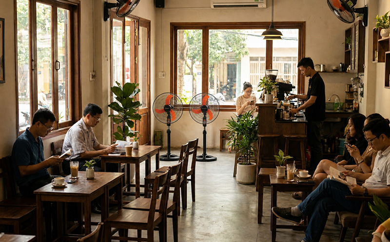 Quạt cây Vinawind QĐL-400M phù hợp quán cà phê, quán ăn nhỏ