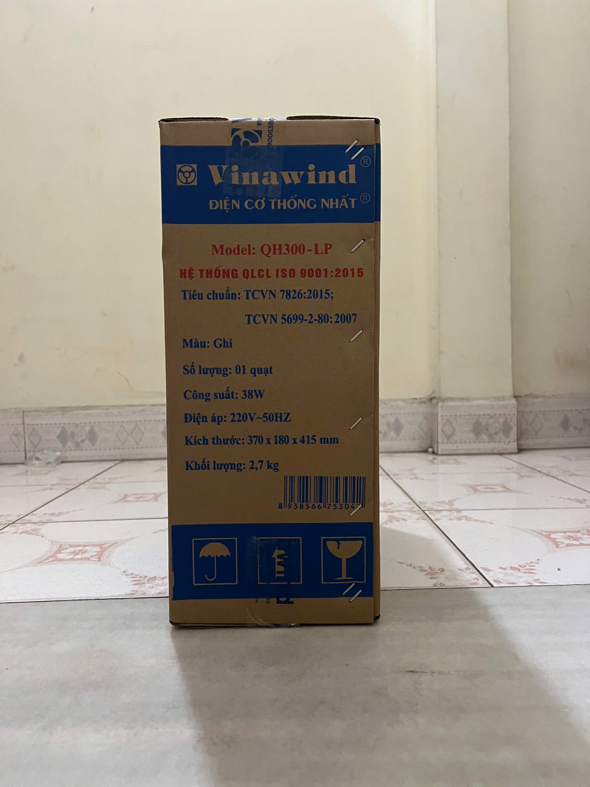 Quạt hộp Vinawind QH-300LP, sải cánh 30cm, đổ tự ngắt