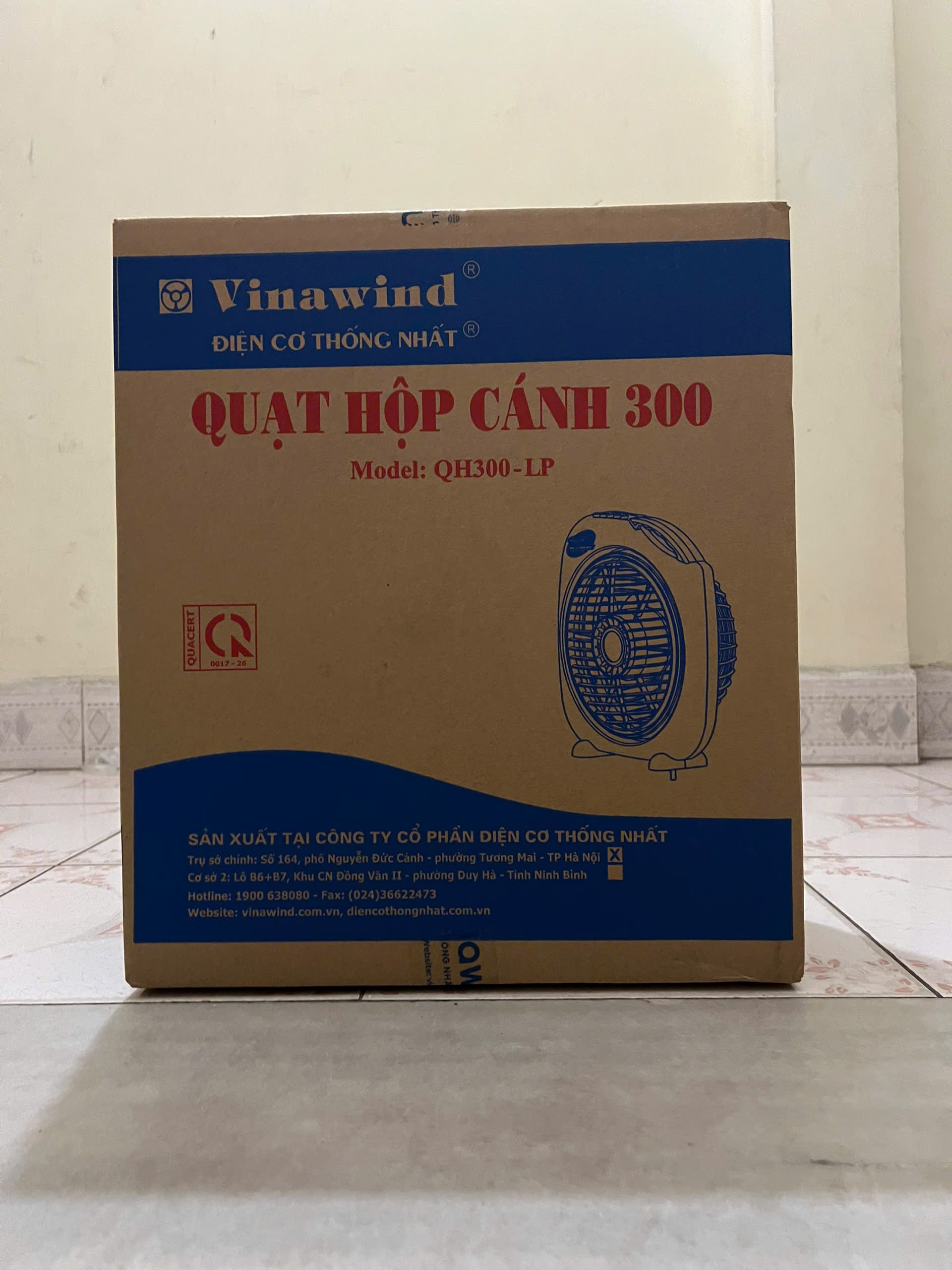 Quạt hộp Vinawind QH-300LP, sải cánh 30cm, đổ tự ngắt