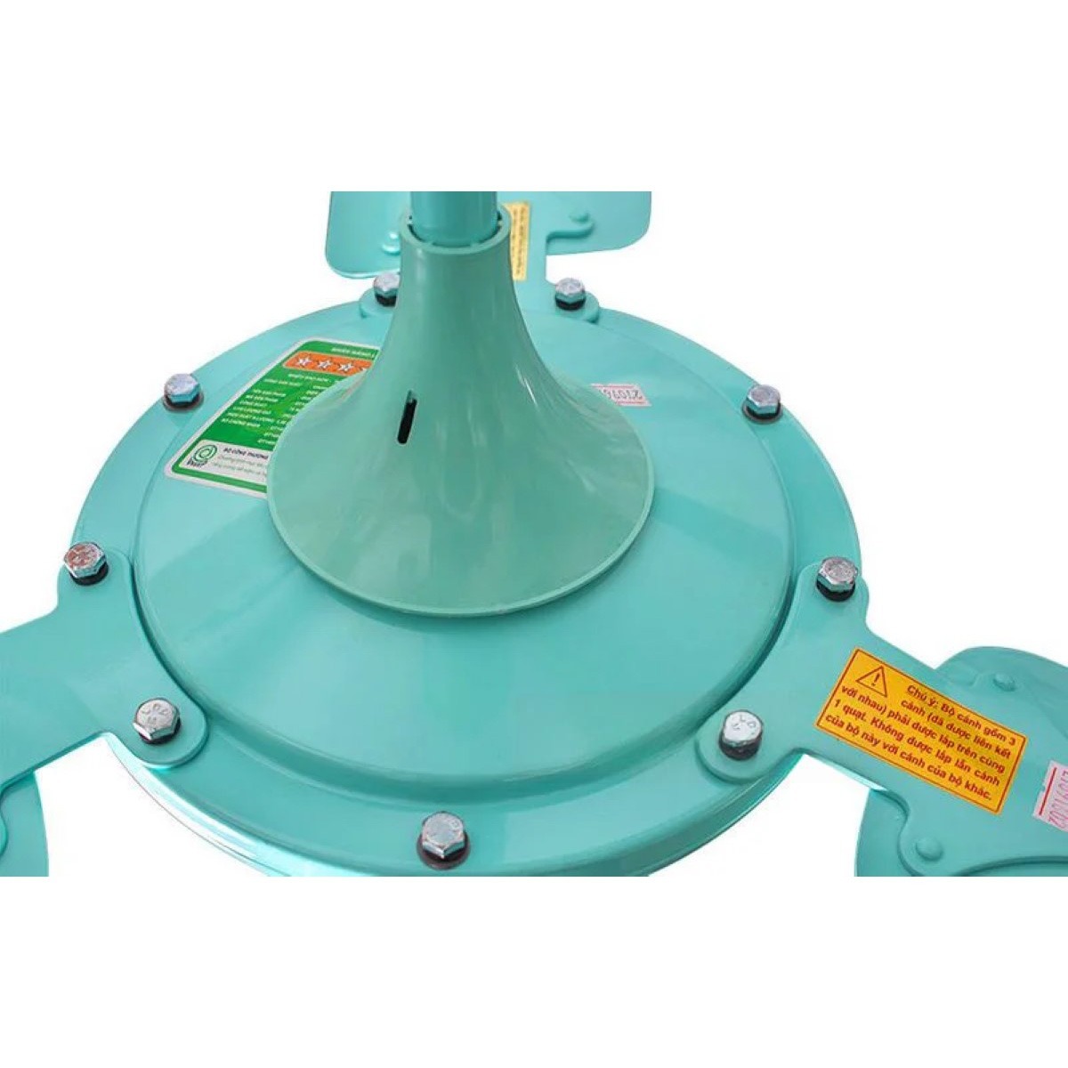 Quạt trần Vinawind QT-1400N 3 cánh nhôm, hộp số, Trắng/Xanh