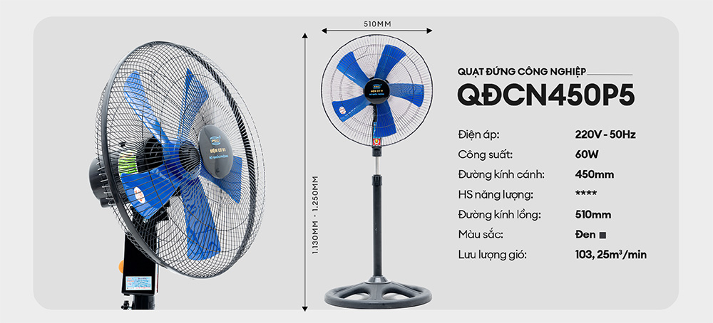 Quạt cây điện cơ 91 QĐ-CN450P