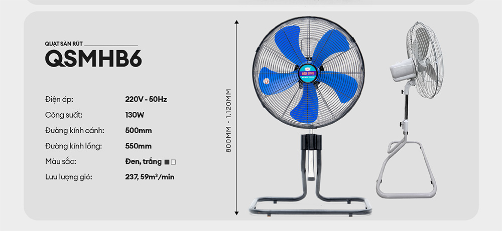 Quạt sàn điện cơ 91 QSM-HB6