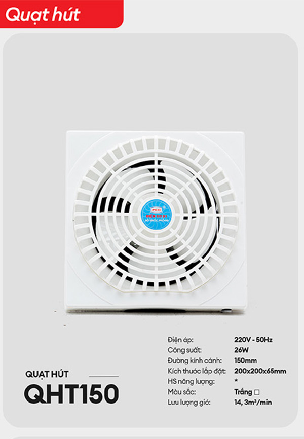 Quạt thông gió gắn tường điện cơ 91 QHT-150