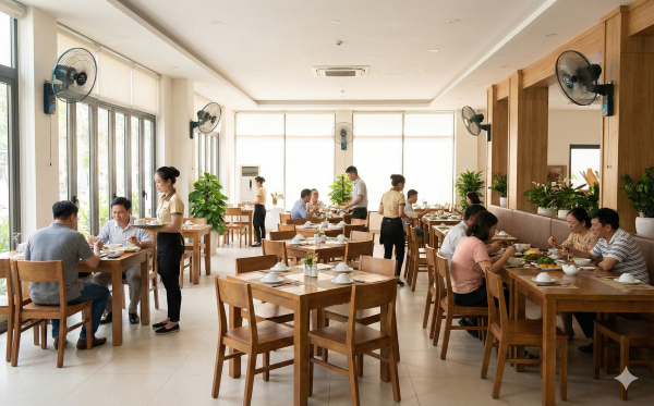 Quạt treo tường điện cơ 91 dùng cho nhà hàng