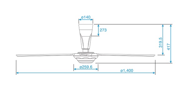 Quạt trần Panasonic F-56MPG 4 cánh, màu bạc, 3 tốc độ gió, điều khiển từ xa