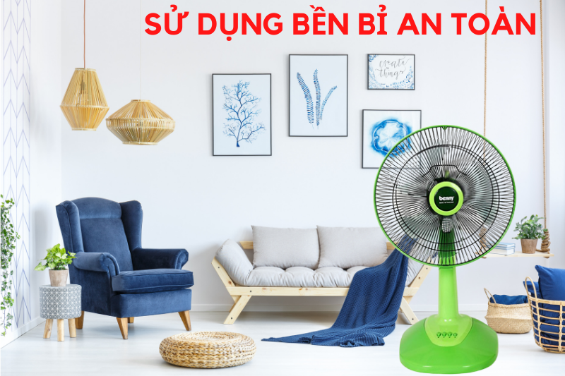 Quạt bàn Benny BFT-30GY, madein Thái Lan, Sải cánh 30cm