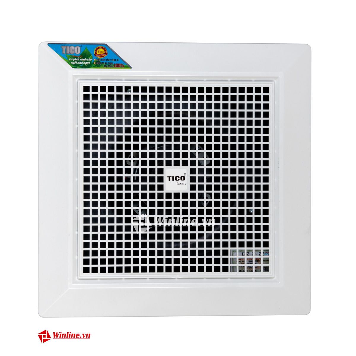 Quạt hút âm trần Tico Luxury HA20TC4, mặt 300x300, Vòng bi