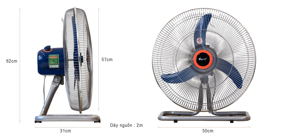Quạt sàn chinghai FF-929, sải cánh 50cm, công suất 105w